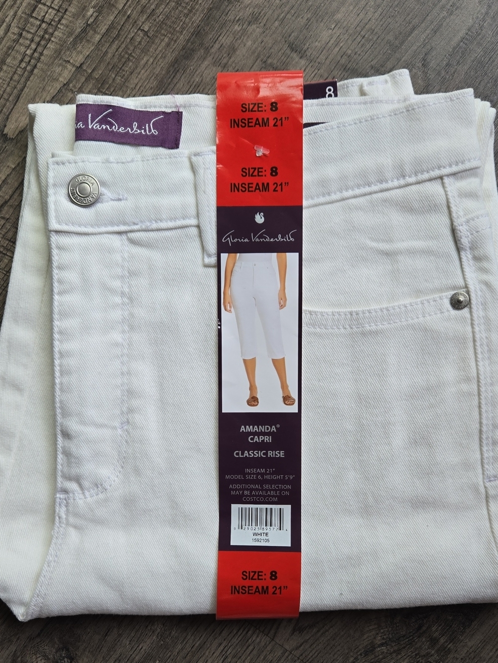Gloria Vanderbilt White Amanda Capri Cropped Jeans